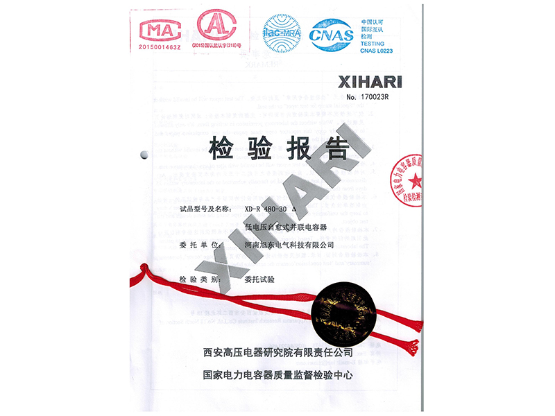 XDR電(dian)容(rong)檢驗報(bao)告